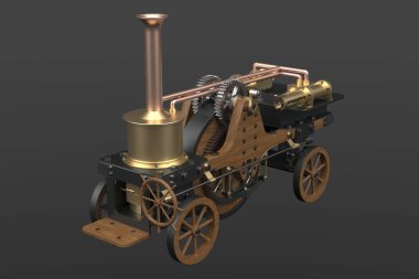 Buhar Çekiş Motoru, 3D görüntüleme.