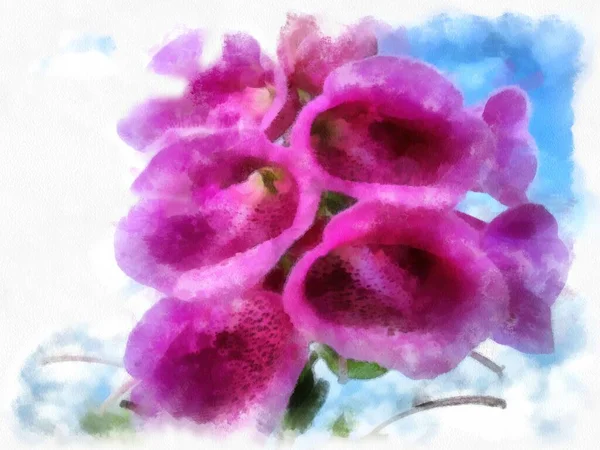 Flowers close-up, photo converted into drawing by the program.