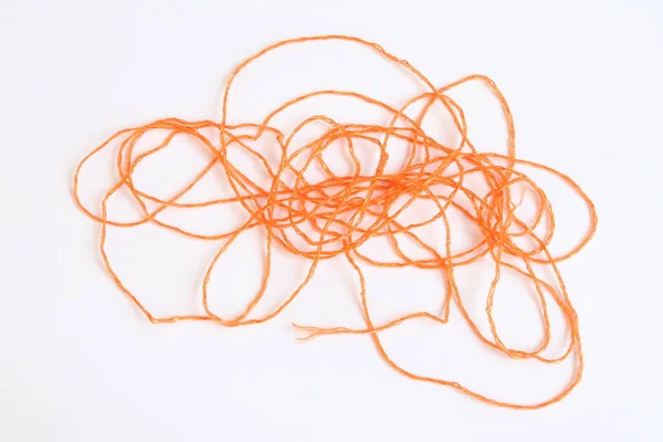 Orange Thread Piece Paper — Stock Photo, Image