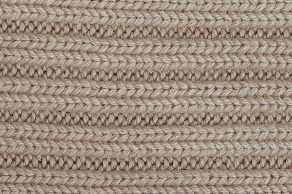 Texture Beige Knitted Sweater Fabric — Stock Photo, Image