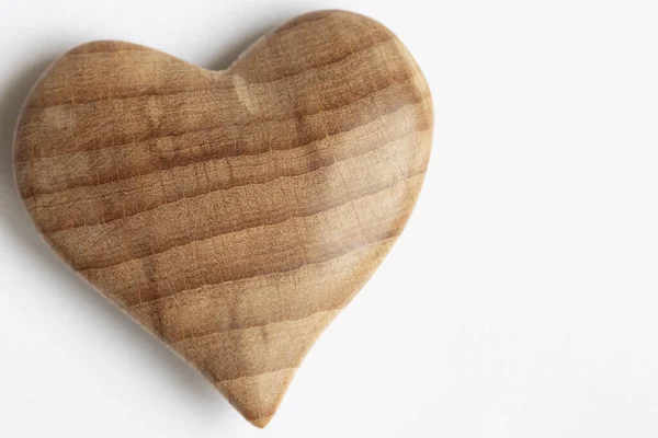 Valentine Day Wooden Heart Light Background — Stock Photo, Image