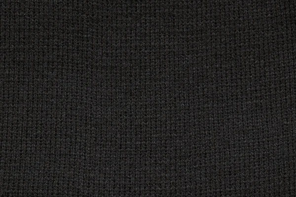 Czarna Faktura Tkaniny Czapki Zimowej Tekstura Tkaniny — Zdjęcie stockowe