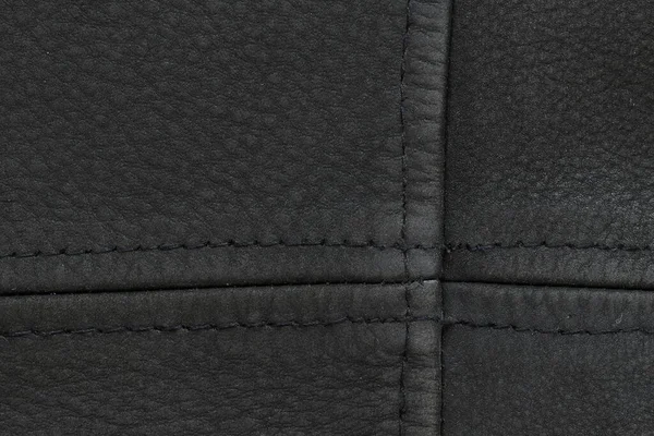 Siyah Deri Kumaş Ceketin Bir Parçası Deri Ceket Dokusu — Stok fotoğraf