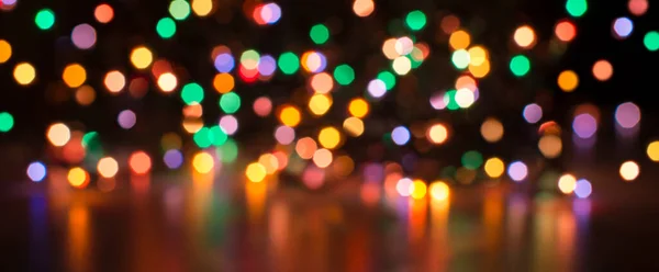 Fundo de Natal de luzes desfocadas. fundo bokeh guirlanda — Fotografia de Stock