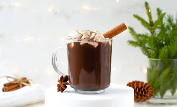 Folyamat Főzés Karácsonyi Kakaó Vagy Forró Csokoládé Lépésről Lépésre Lépés — Stock Fotó