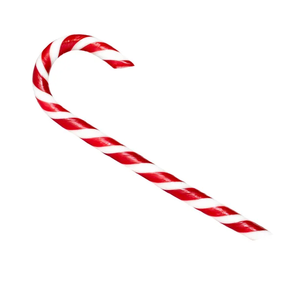 Elszigetelt Élénk Piros Fehér Karácsonyi Cukorka Fehér Háttér — Stock Fotó