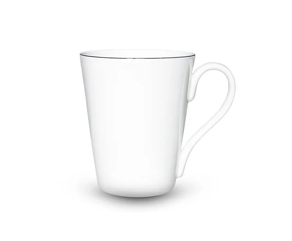 Taza Blanca Perfecta Aislada Sobre Fondo Blanco — Foto de Stock