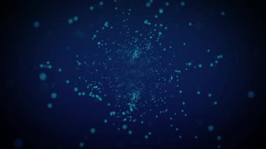 Noktaları ve çizgileri hareket ettiren soyut dijital bağlantı. Teknoloji geçmişi.
