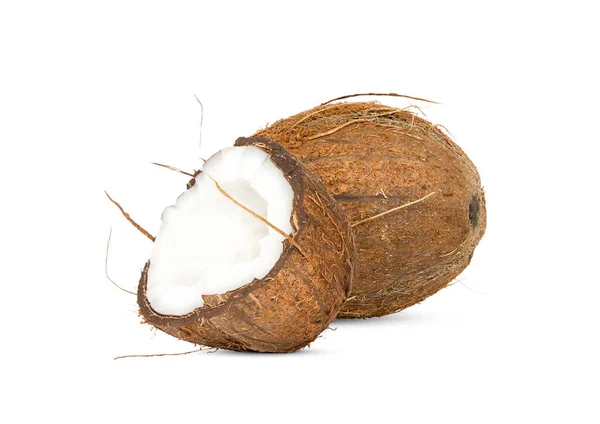 Two Coconuts Isolated White Background — Stock Photo, Image