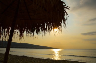 summer landscape of sea and sunset. dawn on the coast.