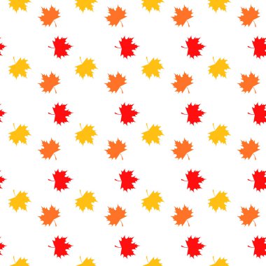 Renkli Akçaağaç Yapraklarının Kusursuz Şablonu