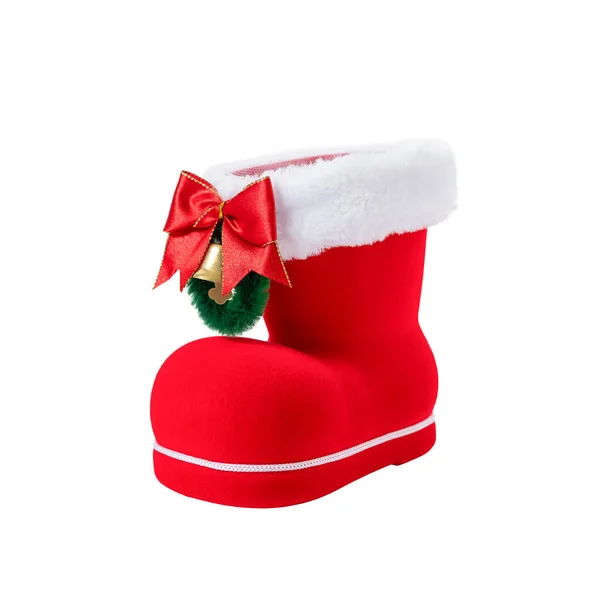 Červený Santa Spouštění Izolovaných Bílém Pozadí — Stock fotografie