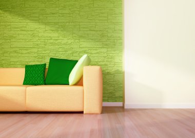 Turuncu kanepe oturma odası modern iç