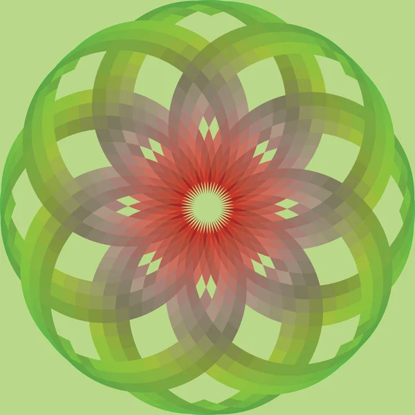 Stilisierte Blume aus sich kreuzenden Kreisen — Stockvektor