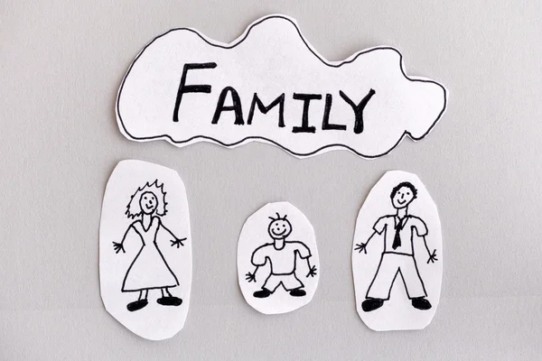 Happy paper family — Stok Foto