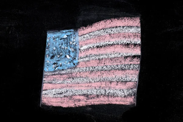 Bandera de EE.UU. sobre fondo de pizarra negro —  Fotos de Stock