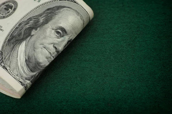 Dollar Bills Green Background Closeup — Stock Photo, Image