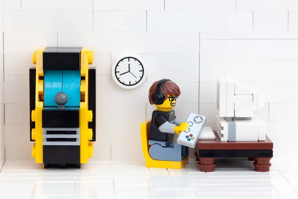 Tambov Російська Федерація Січня 2021 Lego Gamer Minifigure Сидячи Комп — стокове фото