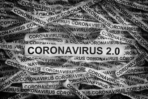 Coronavirus Trozos Papel Rasgados Con Palabra Coronavirus Blanco Negro Cerca — Foto de Stock