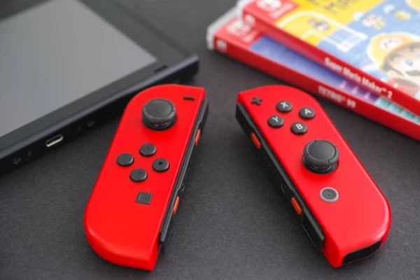 Tambov Federação Russa Janeiro 2021 Nintendo Switch Console Videogame Com — Fotografia de Stock