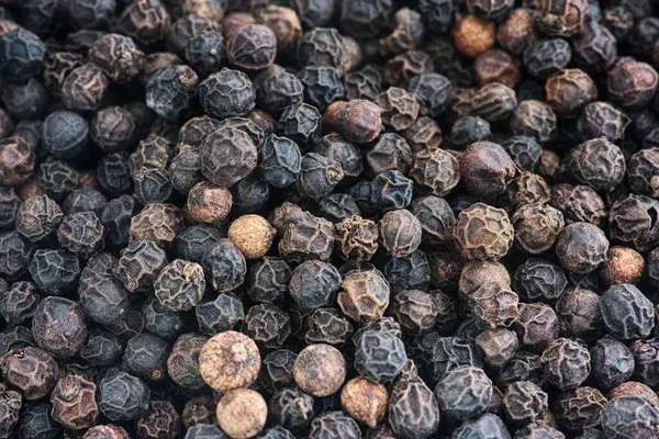 Organic Whole Black Peppercorns Background Close — Stock Photo, Image