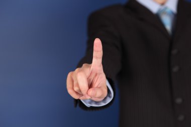 Businessman hand pointing