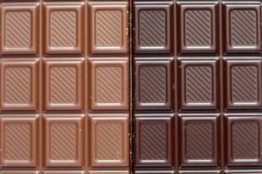 süt ve koyu çikolata