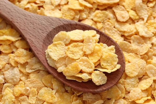 Cornflakes i en träsked — Stockfoto