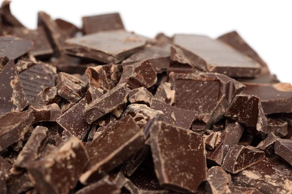 Montão de chocolate quebrado — Fotografia de Stock
