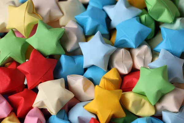 Colorful origami lucky stars — Stock Photo, Image