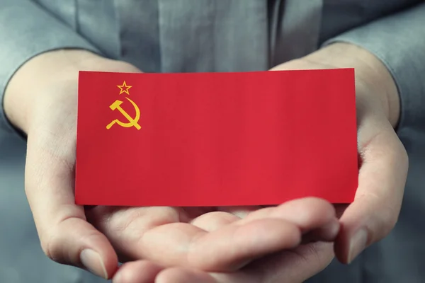苏联国旗在棕榈树 — 图库照片