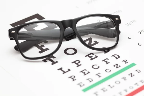 Eye Chart and Glasses — Stock Photo, Image