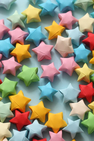 Colorful origami lucky stars — Stock Photo, Image