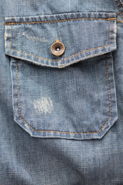 Denim shirt pocket — Stock Photo, Image
