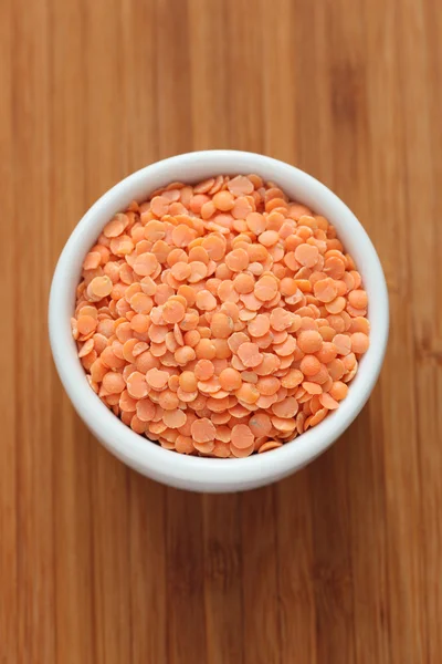 Red lentils in a bowl — Stock Photo, Image