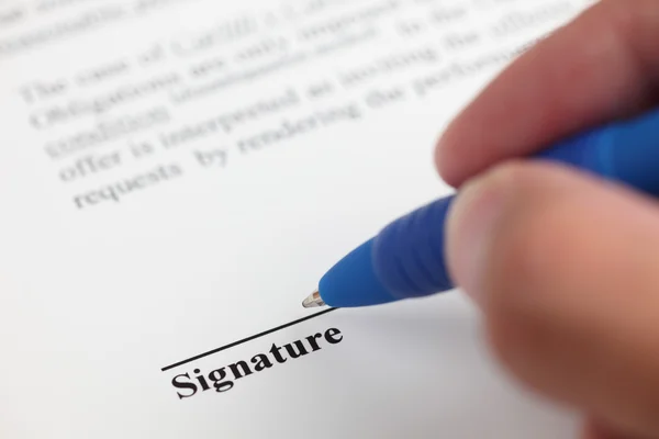 Firma del contrato — Foto de Stock