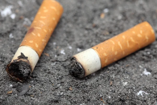 Dva nedopalky cigaret — Stock fotografie