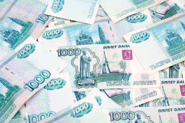 One Thousand Ruble Notes clipart