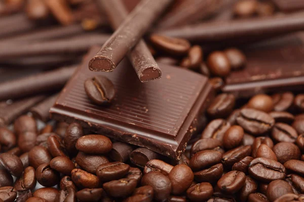Шоколад і кавові зерна Стокова Картинка