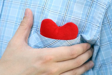 Heart in pocket of shirt clipart