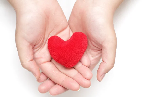 Purple heart in the hands — Stock Photo, Image