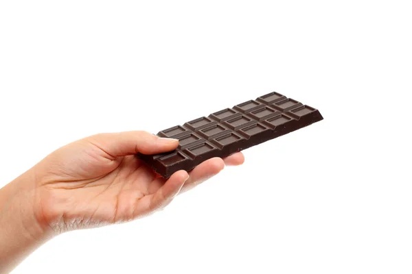 Chocolate in hand — Stock Photo, Image