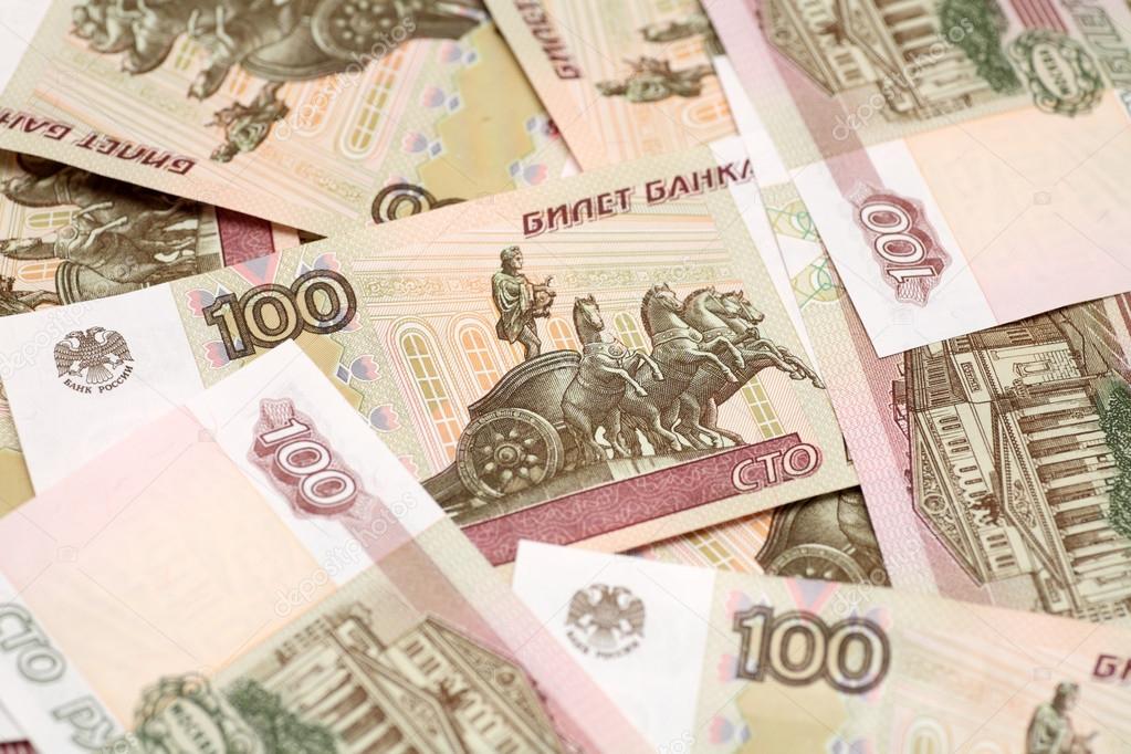 One hundred rubles background