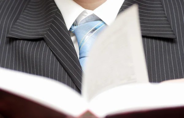 Reading businessman — Stock Photo, Image