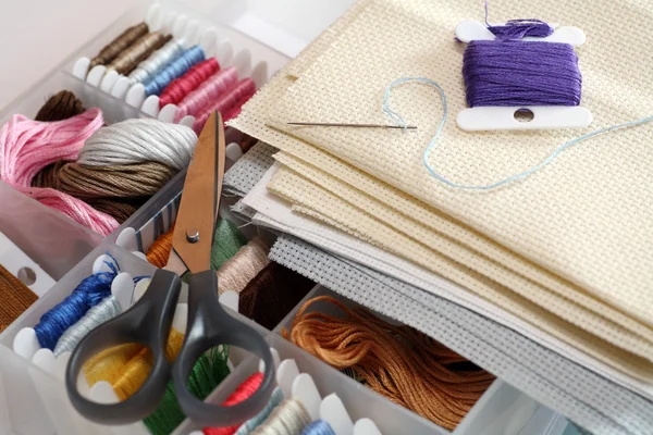 Preparations for embroidery (Cross-Stitch) — Stock Photo, Image