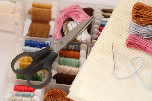 Preparations for embroidery (Cross-Stitch) — Stock Photo, Image