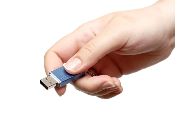 USB Flash Drive in hand — Stock Photo, Image