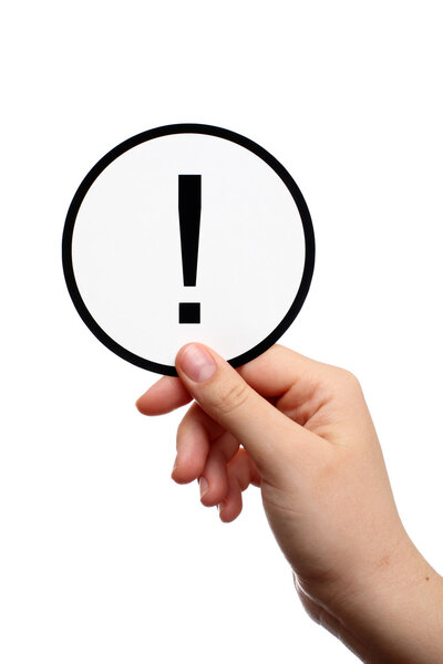 Восклицательный знак в руке
