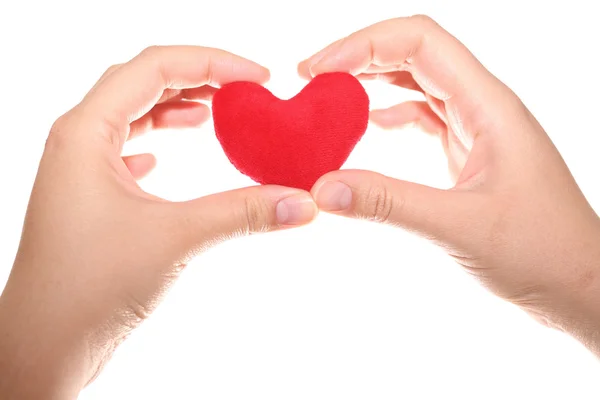 Purple heart in the hands — Stock Photo, Image