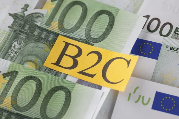 B2C sobre Moeda da União Europeia (Negócios para Cliente ) — Fotografia de Stock